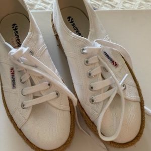 Superga platform espadrille white